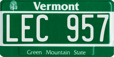 VT license plate LEC957