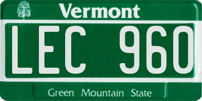 VT license plate LEC960