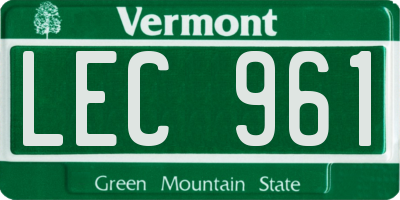 VT license plate LEC961