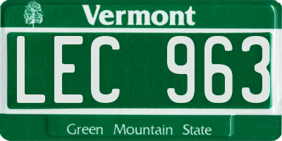 VT license plate LEC963