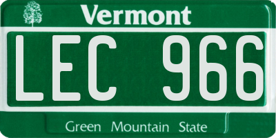 VT license plate LEC966
