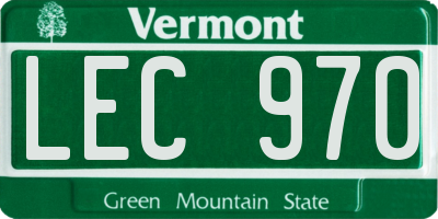 VT license plate LEC970