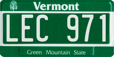 VT license plate LEC971