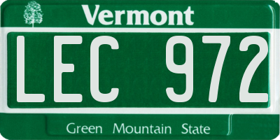 VT license plate LEC972