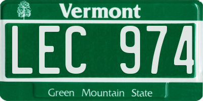 VT license plate LEC974