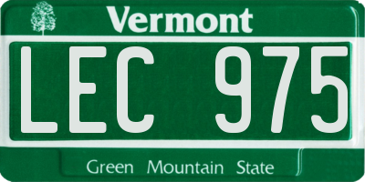 VT license plate LEC975