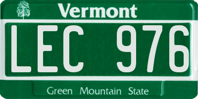 VT license plate LEC976