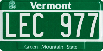 VT license plate LEC977