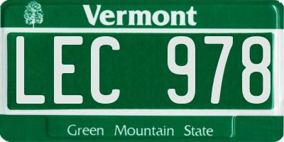 VT license plate LEC978