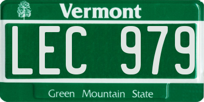 VT license plate LEC979