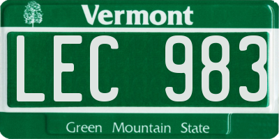 VT license plate LEC983