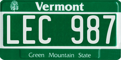 VT license plate LEC987