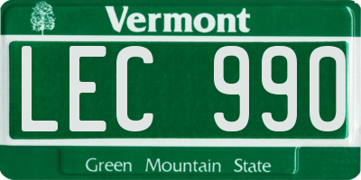 VT license plate LEC990