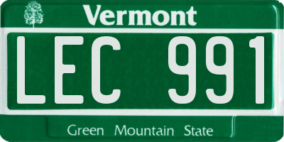 VT license plate LEC991