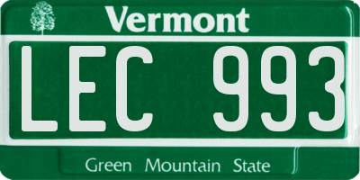 VT license plate LEC993