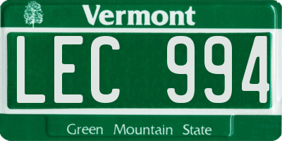 VT license plate LEC994