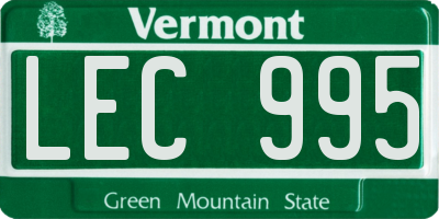 VT license plate LEC995