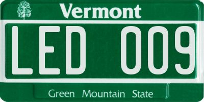 VT license plate LED009