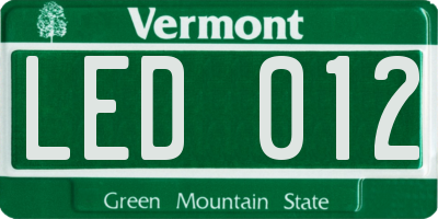 VT license plate LED012