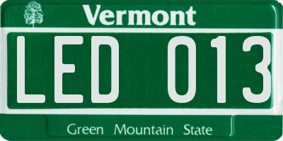 VT license plate LED013