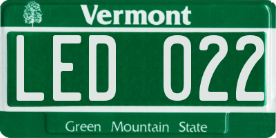 VT license plate LED022