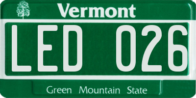 VT license plate LED026