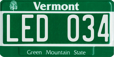 VT license plate LED034