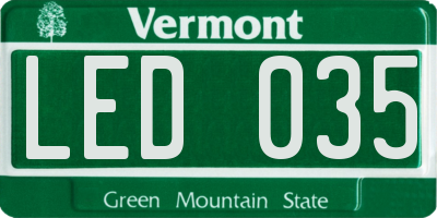 VT license plate LED035