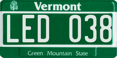 VT license plate LED038