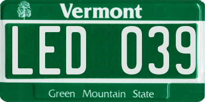 VT license plate LED039
