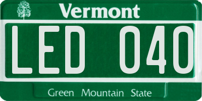 VT license plate LED040