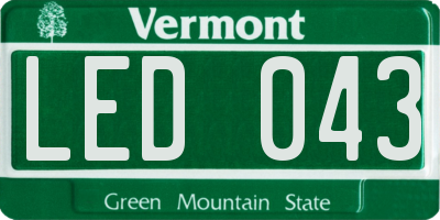 VT license plate LED043