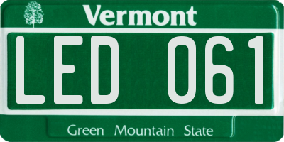 VT license plate LED061