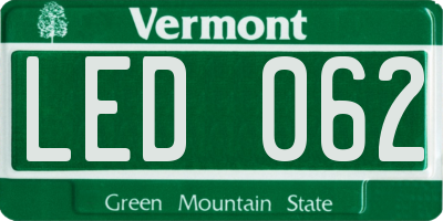 VT license plate LED062