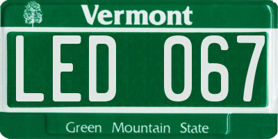 VT license plate LED067