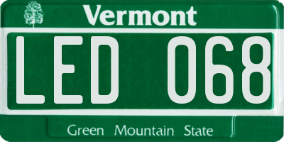VT license plate LED068