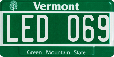 VT license plate LED069