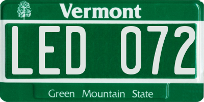 VT license plate LED072