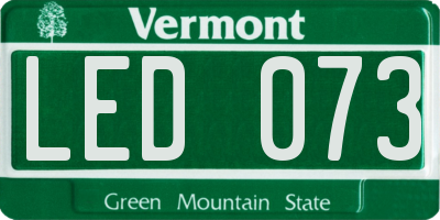 VT license plate LED073