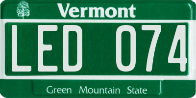 VT license plate LED074