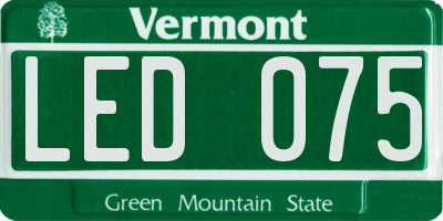 VT license plate LED075