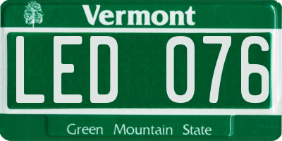 VT license plate LED076