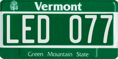 VT license plate LED077