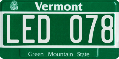 VT license plate LED078