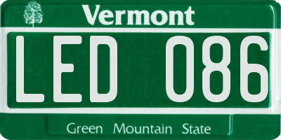VT license plate LED086