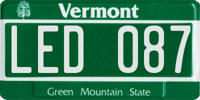 VT license plate LED087