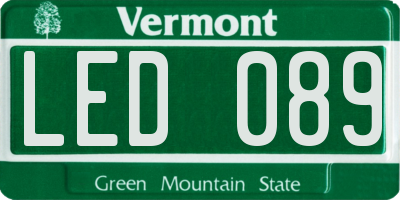 VT license plate LED089