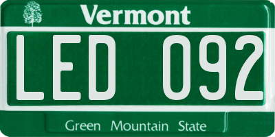 VT license plate LED092