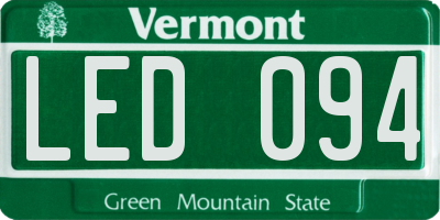 VT license plate LED094