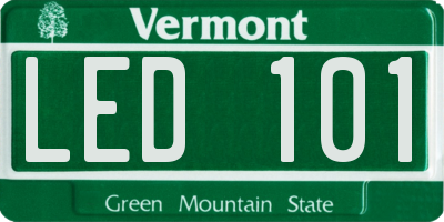 VT license plate LED101
